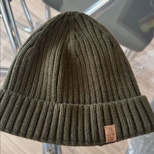 Olive Green Knit Beanie winter hat for men